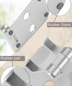 HJL Autoparts PHONE ACCESSORY Foldable Smart Phone/Tablet (3-10”)Stand Aluminum Alloy Angle-Adjustable-Silver - #MOBIL-91973