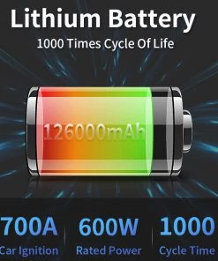 HJL Autoparts Outdoor Power Station 126000mAh 600W W/AC Output 110V Pure Sine Wave JumpStarter - #S6600