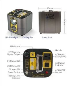 HJL Autoparts Outdoor Power Station 126000mAh 600W W/AC Output 110V Pure Sine Wave JumpStarter - #S6600