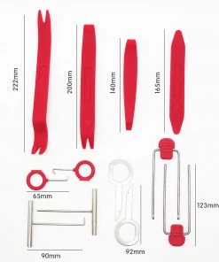 HJL Autoparts 12PCS Plastic Car Radio Door Clip Panel Trim Dash Audio Removal Pry Tool Set-Red - #TOKIT-99812R SMART ACCESSORY