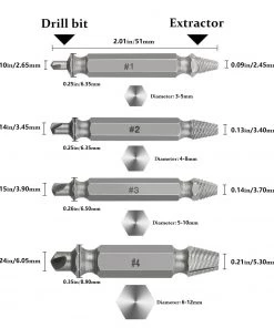 HJL Autoparts SMART ACCESSORY Damaged Screw Remover Extractor Easily Remove Stripped Damaged Screws Set Of 4 - #TOKIT-99854 16 HJL Autoparts SMART ACCESSORY Damaged Screw Remover Extractor Easily Remove Stripped Damaged Screws Set Of 4 - #TOKIT-99854