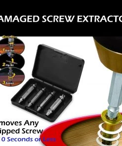 HJL Autoparts SMART ACCESSORY Damaged Screw Remover Extractor Easily Remove Stripped Damaged Screws Set Of 4 - #TOKIT-99854