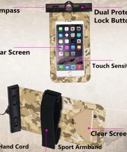 HJL Autoparts Camo Waterproof Underwater Pouch Bag Dry Case Cover+Compass For Cell Phone Fun - #MOBIL-20000 SMART ACCESSORY
