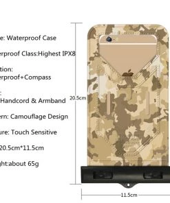 HJL Autoparts Camo Waterproof Underwater Pouch Bag Dry Case Cover+Compass For Cell Phone Fun - #MOBIL-20000 SMART ACCESSORY