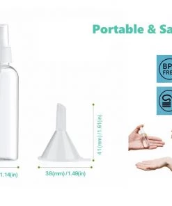 HJL Autoparts SMART ACCESSORY 8PCS 2oz Amber Glass Small Spray Bottles Misty Spray Bottles - #SPRAY-330W0