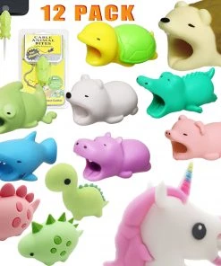 HJL Autoparts 12PCS Cable Bites Animals Phone Cable Protector Cord Cute Animal Phone Accessory Protects Cable Accessory - #MOBIL-21120 SMART ACCESSORY